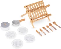 Dinette Égouttoir, Vaisselles Cuisine - Égouttoir Pliant, Casseroles, Assiettes avec Couvercle