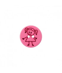 Carte de 3 boutons Fille polyester 15mm - Prym Fuchsia Rose