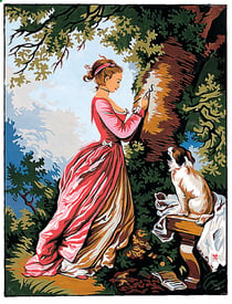 Canevas Pénélope Antique Le chiffre d'amour Fragonard 50x65cm