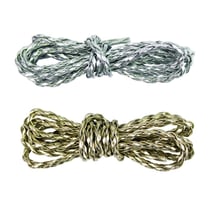 MégaCréa DIY - Cordon tressé en simicuir Doré et Argenté 3 mm x 1 m 2 pièces