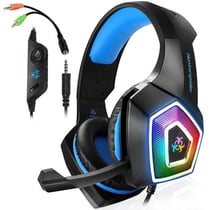 Casque Audio Gaming RGB 3.5mm Son Immersif Confort Maximal 2.2m Noir Rouge Noir YONIS