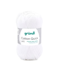Fil à tricoter COTTON QUICK UNI - Gründl - PPSC - certifié Oeko-Tex 01 Blanc