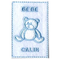 Ecusson thermocollant Bébé Calin bleu 4.2cmx6.6cm