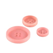 Lot de 3 boutons corozo 4 trous Rose poudré