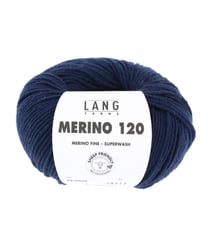 Pelote de laine à tricoter MERINO 120 - Lang Yarns Bleu (34)