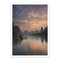 Affiche 50x70 cm - Li River Sunrise - Yan  Zhang