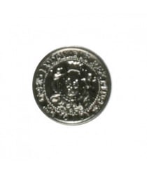 Carte de 5 boutons Militaires argentés 18mm - Distrifil Argent