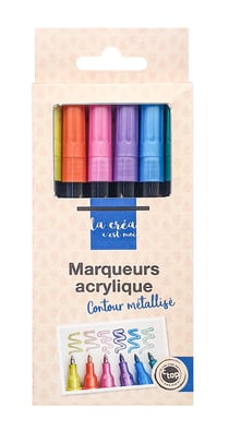 Marqueurs peinture métallisé haute pigmentation 6 pièces