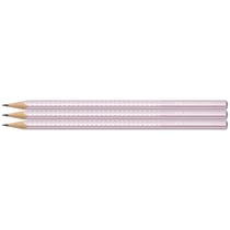 Crayon graphite FABER-CASTELL Sparkle - Rose métallique - Dureté B - Lot de 3