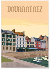 Affiche ville Douarnenez | A3 : 29,7x42cm