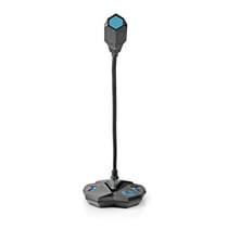 Nedis Microphone USB Gaming et Streaming avec Bouton Mute LED Noir