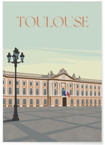Affiche ville Toulouse 2 | A3 : 29,7x42cm
