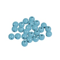 Perles en bois FSC 100%, polies, 8mm ø, turquoise, 82 pièces