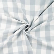 Tissu Flanelle de Coton Chemise à carreaux Bleu Gris - Au mètre