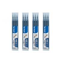 Lot de 4 étuis de 3 recharges FriXion pointe 0,7mm bleu nuit Pilot