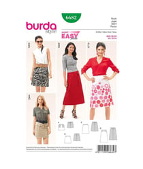 Patron Burda 6682 Jupe du 36 au 50 taille n°FR 36-50