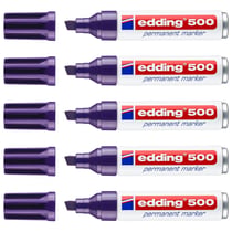 Lot de 5 marqueurs permanents pointe biseautée 2-7 mm - EDDING - Violet - Corps aluminium