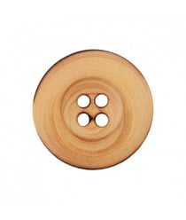 Carte de 1 bouton Bois beige 4 trous 30mm - Union Knopf Marron