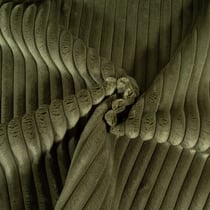 Tissu Doudou côtelé d'ameublement 15 mm uni Vert kaki