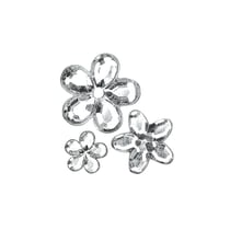 Fleurs strass acryliques, cristal, 5,8,10mm, 310 pces