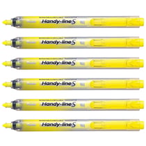Lot de 6 surligneurs rétractables rechargeables - PENTEL - Jaune
