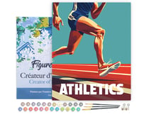 Peinture par Numéro Figured'Art avec Cadre - Affiche sportive Athlétisme - Kit de Loisir Créatif DIY Numéro d'Art Complet - 40x50cm toile tendue sur châssis