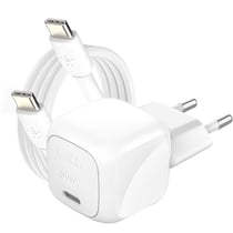 Belkin Pack Chargeur Secteur Rapide USB-C 30W Power Delivery et PPS avec Câble USB-C 1m Blanc