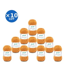 Lot de 10 pelotes COTTON QUICK UNI de Gründl – 500 g de coton mercerisé certifié Oeko-Tex 124 Orange