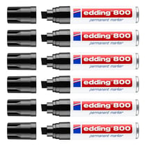 Lot de 6 marqueurs permanents - EDDING - Pointe large 4-12 mm - Noir - Rechargeable
