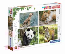 Coffret De 4 Puzzles Animaux Supercolor - Clementoni