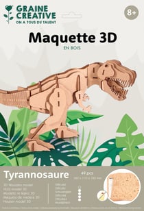 MAQUETTE BOIS 3D T REX 49 PCES