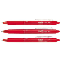 Lot de 3 stylos roller rétractables Frixion Ball Clicker 0,7 mm rouge