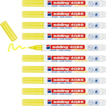 Lot de 10 marqueurs craie liquide Edding 4085, jaune fluo, pointe ronde 1-2 mm