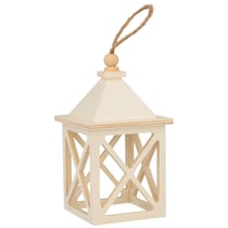 Lanterne en bois - 7 x 7 x 12,5 cm