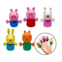 Set de 5 marionnettes a doigts peppa pig et ses amis - mini figurines - theatre, spectacle