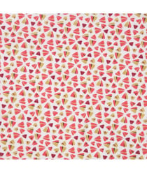 Tissu coton Eventail Zanteme de 150 cm de largeur Blanc/corail Multicolore vendu par 50 cm