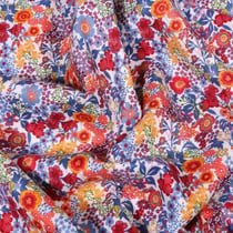 Tissu Popeline de coton Sweet Flower Carmen sur fond Blanc