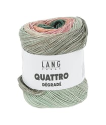 Coton à tricoter et à crocheter QUATTRO DEGRADE - 100GR - Lang Yarns Multicolore 0008 (Menthe-Vert foncé-Abricot)