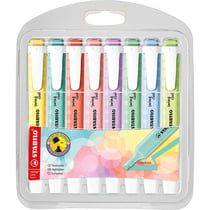 Lot de 5 étuis de 8 surligneurs pointe biseautée - STABILO - Pastel - Swing Cool
