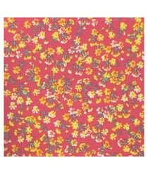 Tissu coton fleuri printanier de 140 cm de largeur fleuri rouge vendu par 50 cm