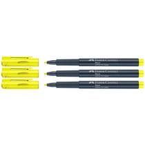 Lot de 3 marqueurs néon pointe fibre 1,5 mm - FABER-CASTELL - Jaune - Goldfaber
