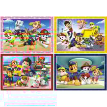 4 puzzles progressifs pat patrouille : ryder joue avec marcus chase zuma et rocky 12 - 16 - 20 - 24 pieces - clementoni 21513