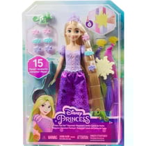 Poupée raiponce chevelure fabuleuse - 15 pieces - poupée mannequin - disney princesse - mattel - hlw18