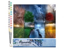 Peinture par Numéro Figured'Art - Les 4 Saisons - Kit de Loisir Créatif DIY Numéro d'Art Complet - 40x50cm sans châssis en bois