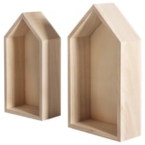Cadre en bois Maisons, FSC Mix Credit, 17x9x4cm+15x7,5x4cm