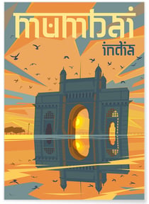 Affiche ville Mumbai | A3 : 29,7x42cm