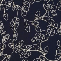 Tissu Double gaze blanc Ecloria sur fond Noir - Au mètre