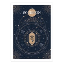 Affiche 30x40 cm - Scorpion Signe du Zodiac - Frog Posters