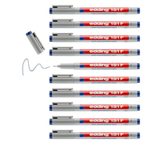 Lot de 10 stylos feutres non permanents EDDING 151F - Pointe fine 0,6 mm - Bleu