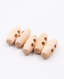Lot De 5 Boutons En Bois Allongés